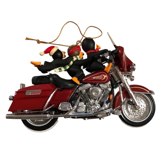 HARLEY DAVIDSON Christmas Tree Holiday Birds ORNAMENT THREE FOR THE ROAD Bike 97 - Picture 2 of 7
